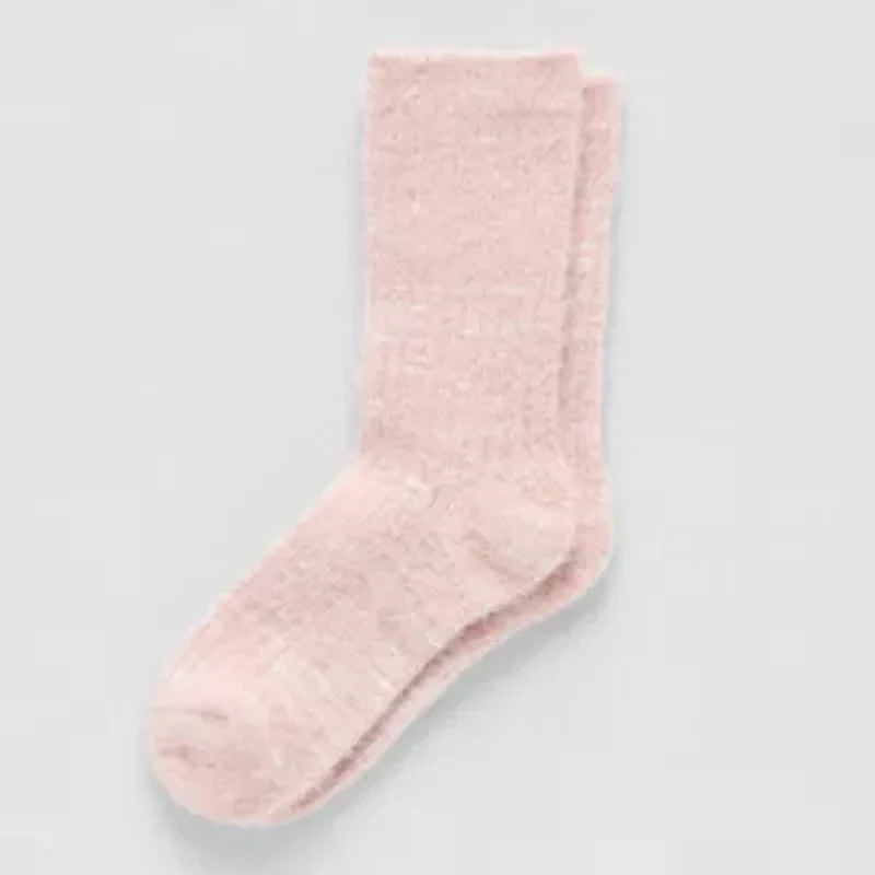 Arizona Sparkle Rib Womens 1 Pair Crew Socks