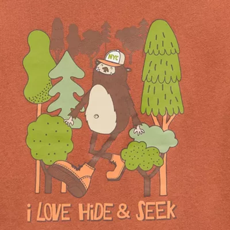 Okie Dokie Toddler & Little Boys Crew Neck Long Sleeve Regular Fit Graphic T-Shirt