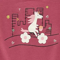 Okie Dokie Toddler & Little Girls Round Neck Long Sleeve Regular Fit Graphic T-Shirt