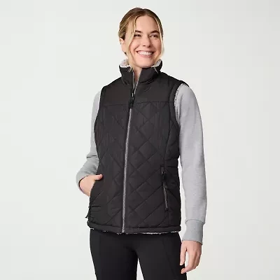Free Country Womens Reversible Easy-on + Easy-off Lightweight Quilted Vest