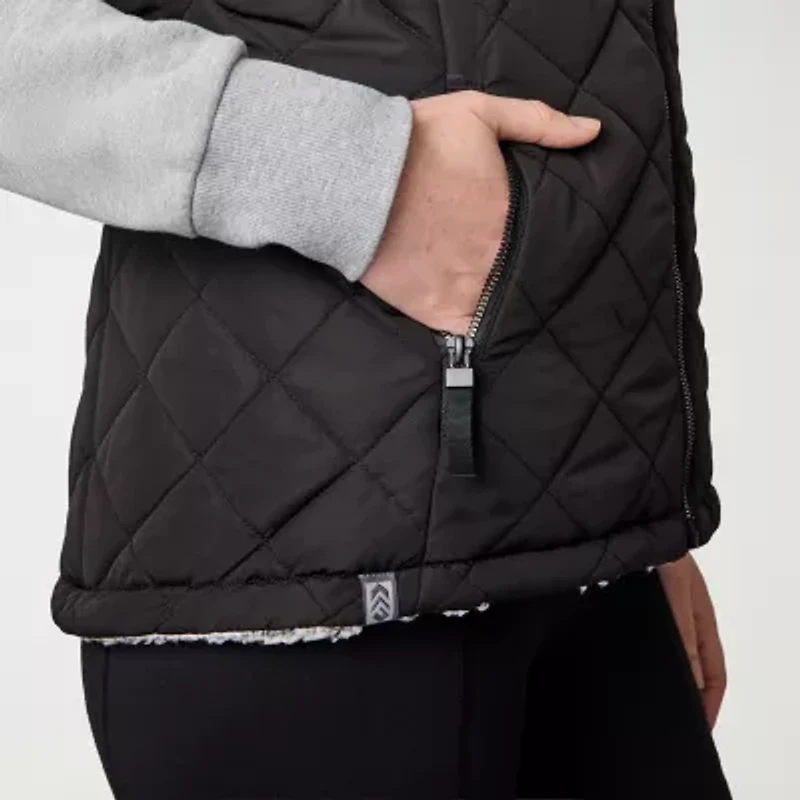 Free Country Womens Reversible Easy-on + Easy-off Lightweight Quilted Vest