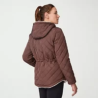 Free Country Womens Hooded Reversible Midweight Quilted Jacket