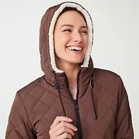 Free Country Womens Hooded Reversible Midweight Quilted Jacket