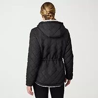 Free Country Womens Hooded Reversible Midweight Quilted Jacket