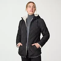 Free Country Womens Hooded Reversible Midweight Quilted Jacket