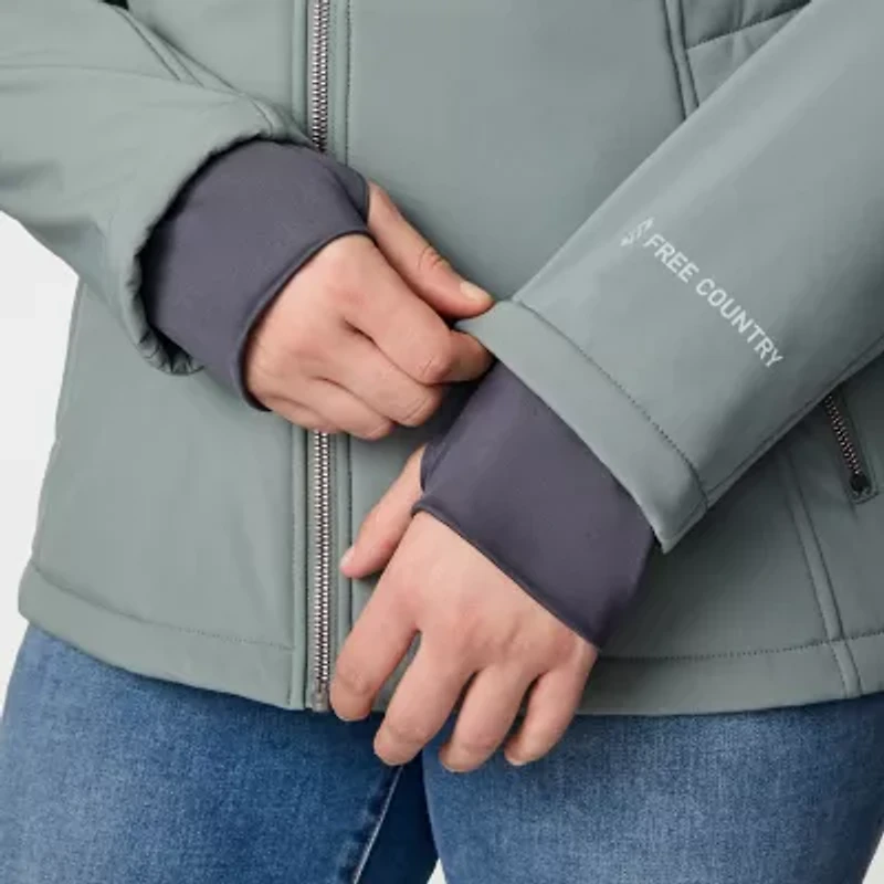 Free Country Womens Plus Water Resistant Midweight Softshell Jacket