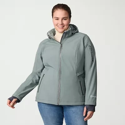 Free Country Womens Water Resistant Easy-on + Easy-off Lightweight Plus Softshell Jacket