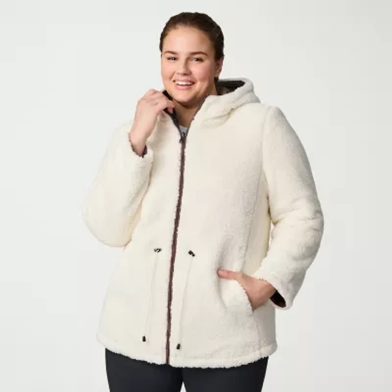 Free Country Womens Plus Hooded Reversible Midweight Quilted Jacket