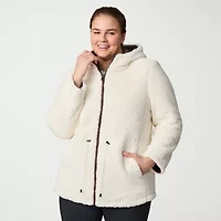 Free Country Womens Plus Hooded Reversible Midweight Quilted Jacket