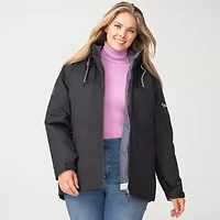 Free Country Womens Plus Hooded Water Resistant Wind Heavyweight System Jacket