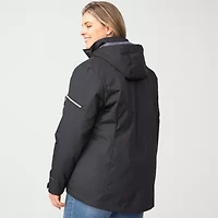 Free Country Womens Plus Hooded Water Resistant Wind Heavyweight System Jacket