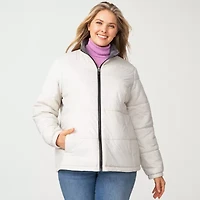 Free Country Womens Plus Hooded Water Resistant Wind Heavyweight System Jacket