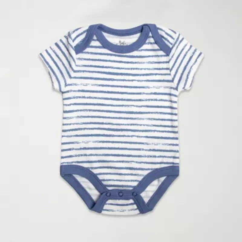 Baby Essentials Boys Crew Neck Short Sleeve 3-pc. Bodysuit