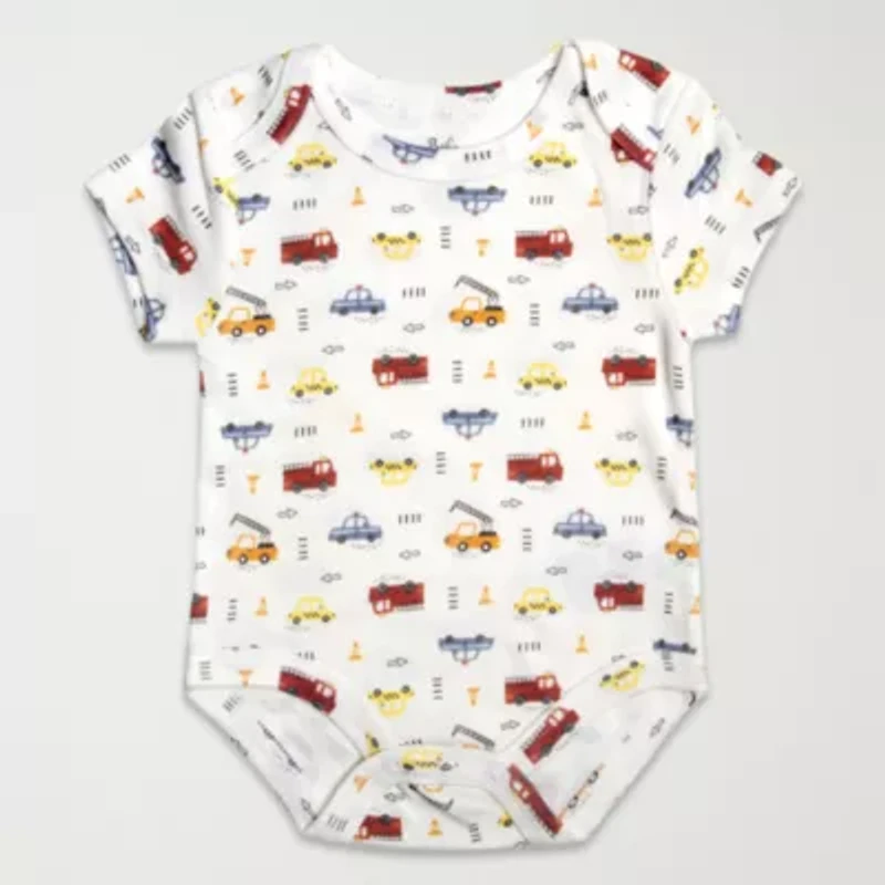 Baby Essentials Boys Crew Neck Short Sleeve 3-pc. Bodysuit