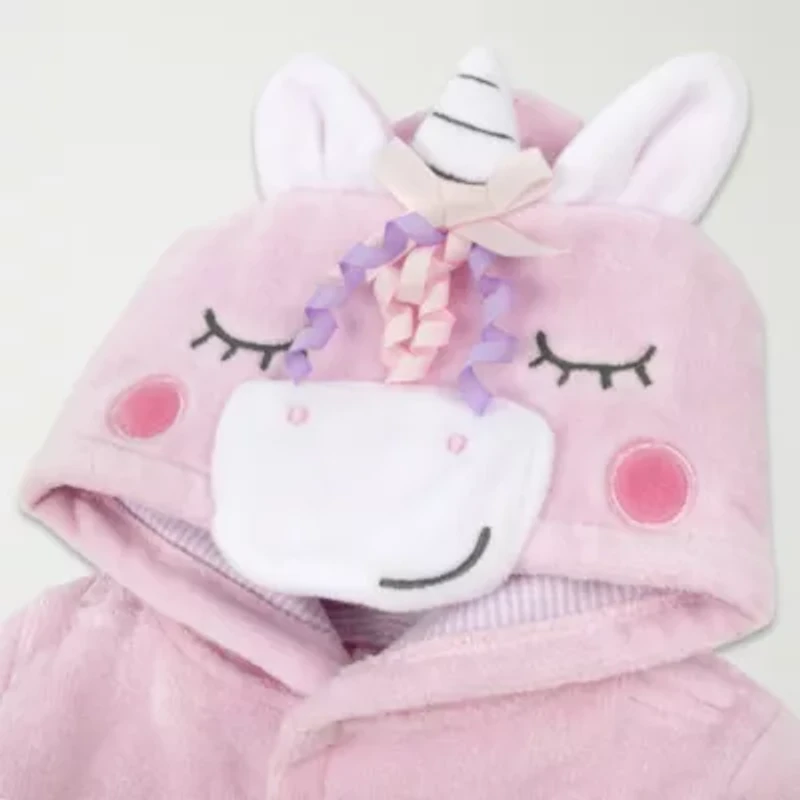 Baby Essentials Hooded Unicorn Baby Girls Knee Length Long Sleeve Robe