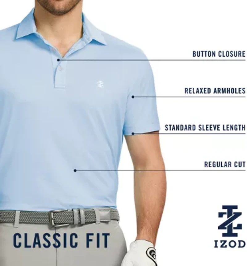 IZOD Performance Mesh Mens Regular Fit Short Sleeve Polo Shirt