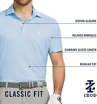 IZOD Performance Mesh Mens Regular Fit Short Sleeve Polo Shirt