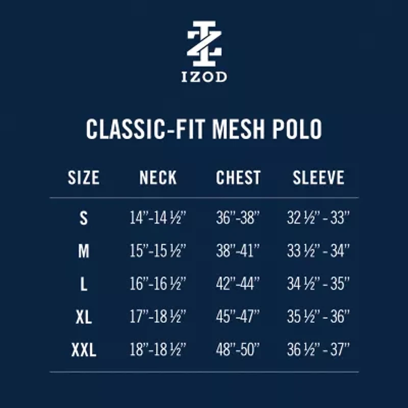 IZOD Performance Mesh Mens Regular Fit Short Sleeve Polo Shirt