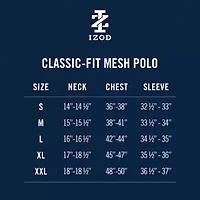 IZOD Performance Mesh Mens Regular Fit Short Sleeve Polo Shirt