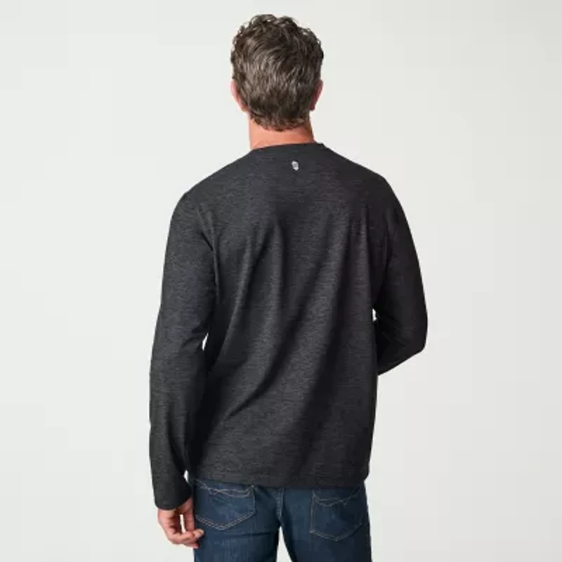 Free Country Mens Crew Neck Long Sleeve Stretch Fabric Active T-Shirt