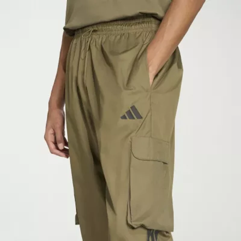 adidas Mens Straight Mid Rise Regular Fit Active Cargo Pant