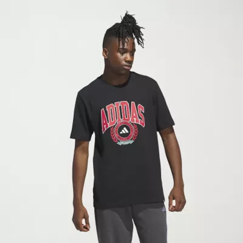 adidas Mens Crew Neck Short Sleeve Graphic T-Shirt