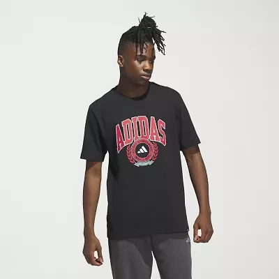 adidas Mens Crew Neck Short Sleeve Graphic T-Shirt