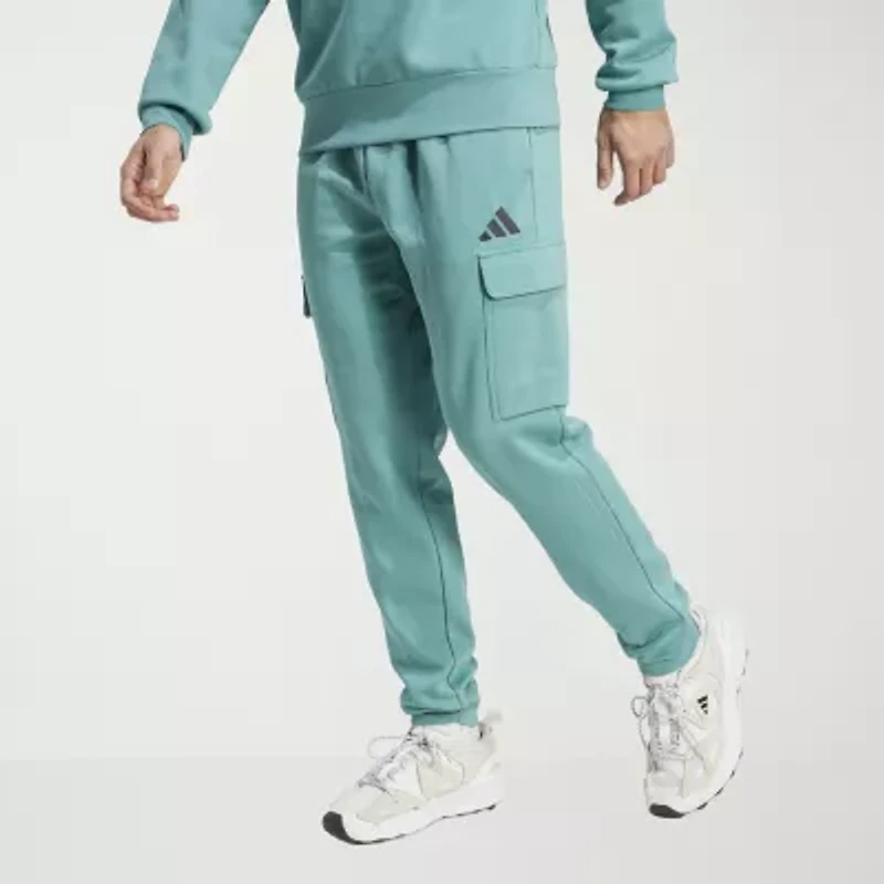 adidas Feel Cozy Fleece Mens Cuffed Mid Rise Big and Tall Active Cargo Pant