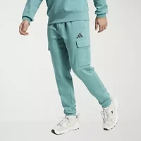 adidas Feel Cozy Fleece Mens Cuffed Mid Rise Big and Tall Active Cargo Pant