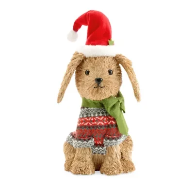 Martha Stewart Sisal Sitting Dog Christmas Tabletop Decor