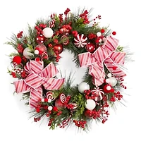 North Pole Trading Co. Red White Candy Wreath