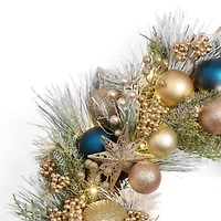 North Pole Trading Co. Gold And Navy North Star Wreath