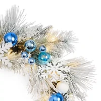 North Pole Trading Co. Flocked Snowflake Wreath