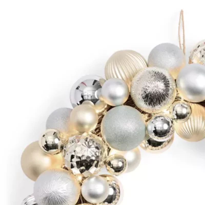 North Pole Trading Co. Gold Ornament Wreath
