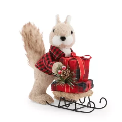 North Pole Trading Co. Sisal Squirrel Christmas Tabletop Decor