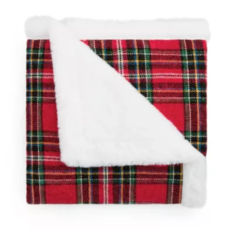 North Pole Trading Co. Chenille Plaid Throw