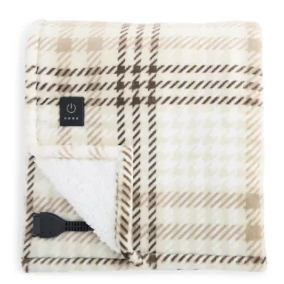 Beautyrest Plush Faux Sherpa Electric Throw