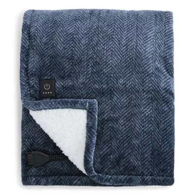 Beautyrest Plush Faux Sherpa Heated Throw