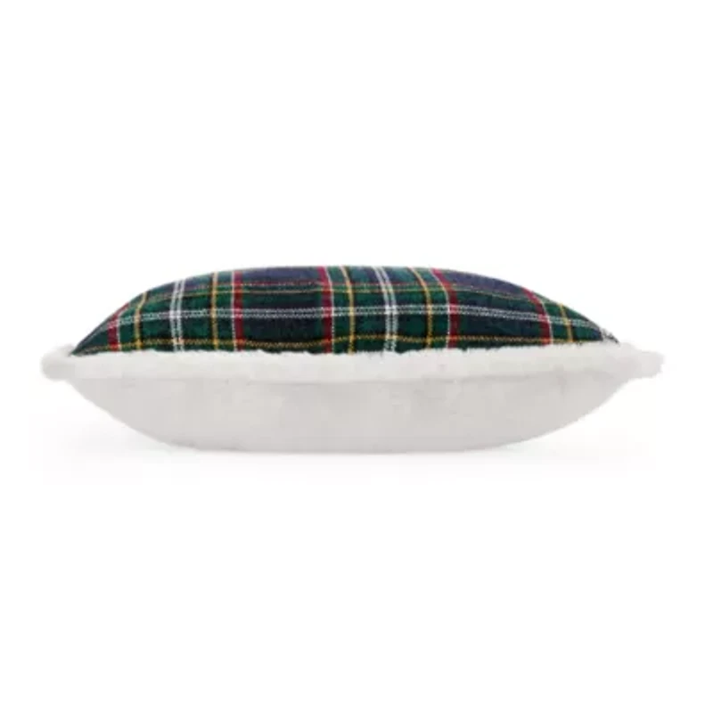 North Pole Trading Co. Chenille Plaid 22x22 Throw Pillow