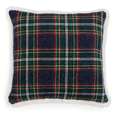 North Pole Trading Co. Chenille Plaid 22x22 Throw Pillow