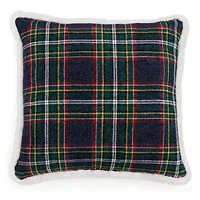 North Pole Trading Co. Chenille Plaid 22x22 Throw Pillow