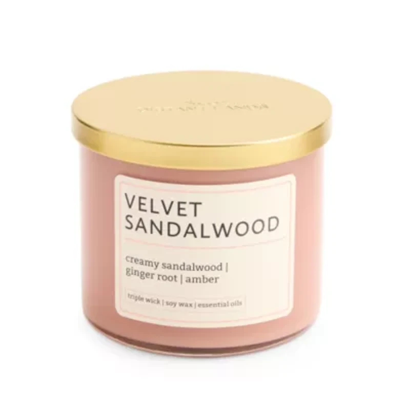 Distant Lands Velvet Sandalwood 3-Wick Scented Jar Candle