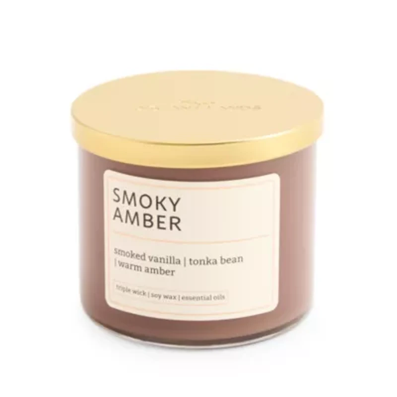 Distant Lands Smoky Amber 3-Wick Scented Jar Candle