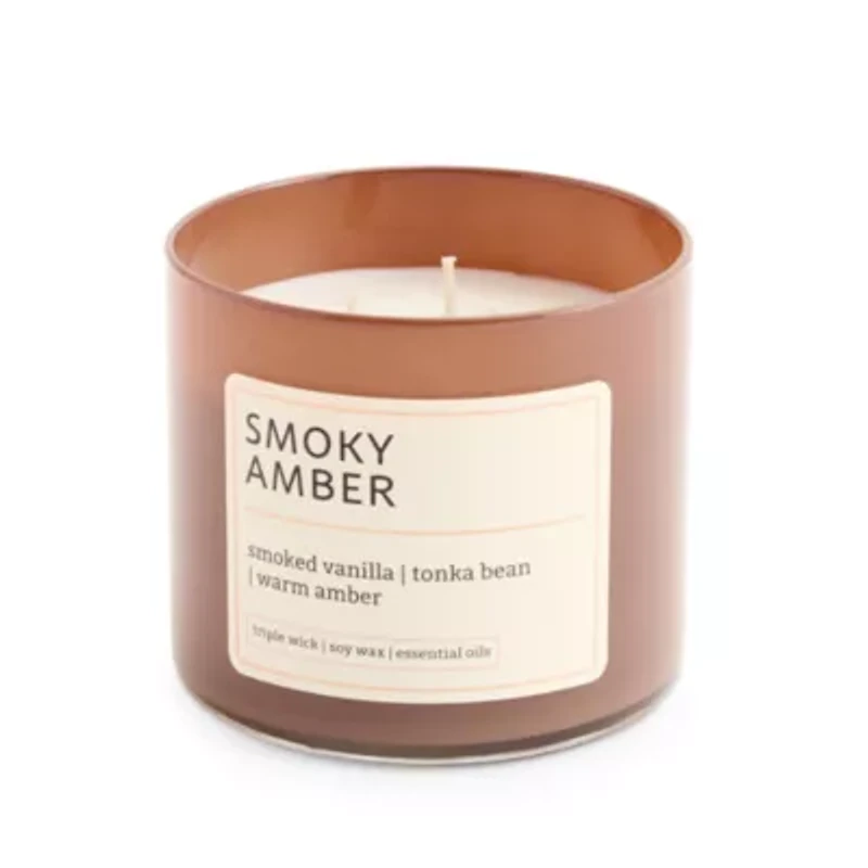 Distant Lands Smoky Amber 3-Wick Scented Jar Candle
