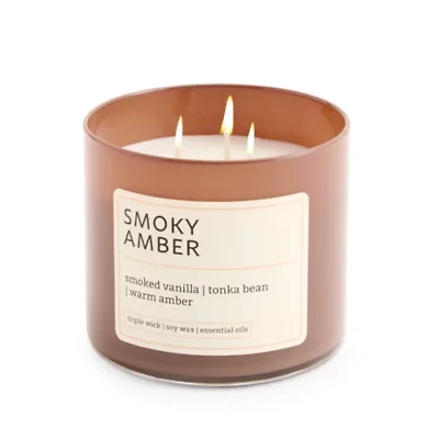 Distant Lands Smoky Amber 3-Wick Scented Jar Candle