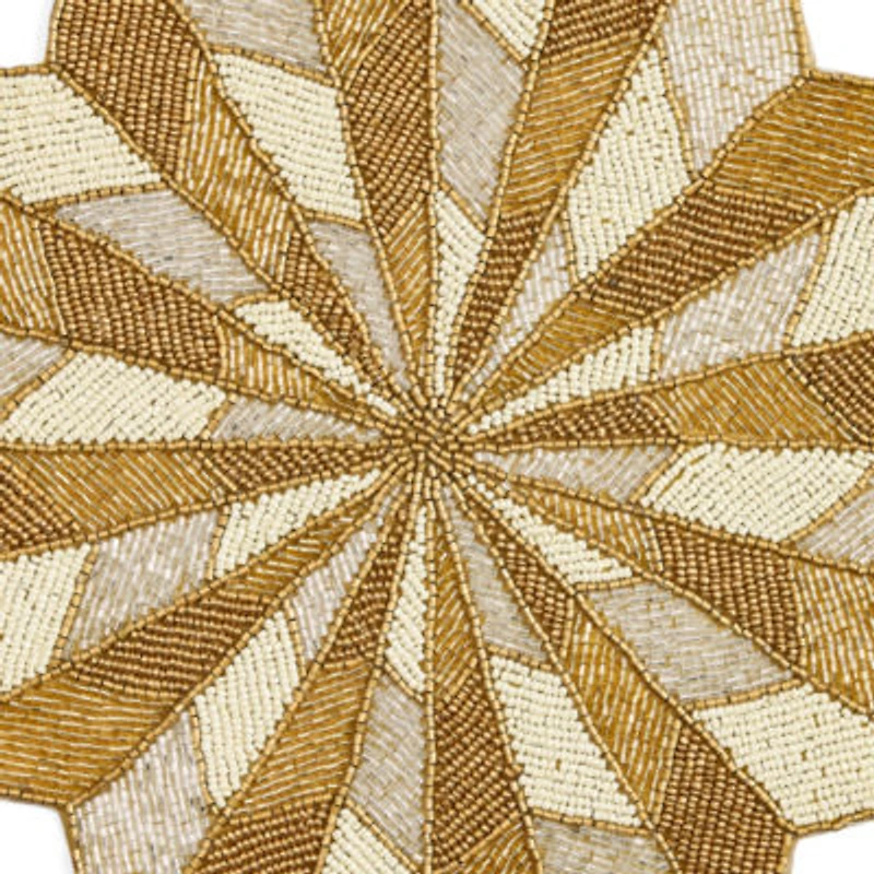 Homewear Gold Snowflake Beaded Placemat