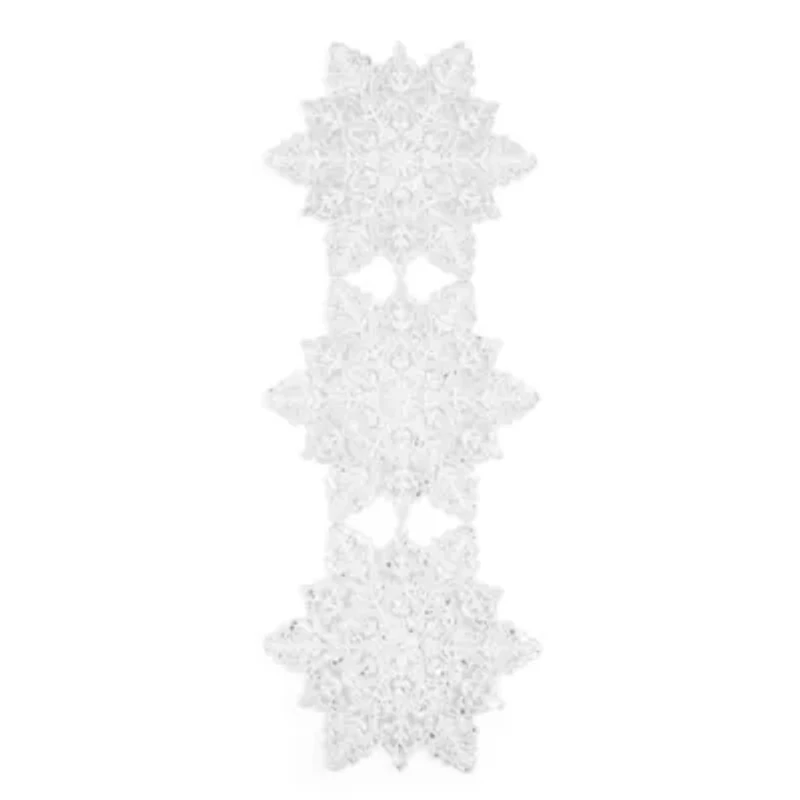 Homewear Sydney Sequin Snowflake Centerpiece Table Runner