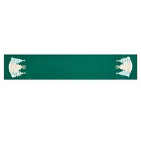 North Pole Trading Co. Green Christmas Tree Table Runner