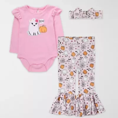 Baby Essentials Halloween Girls 3-pc. Clothing Set