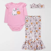 Baby Essentials Halloween Girls 3-pc. Clothing Set